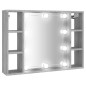 vidaXL Spiegelschrank mit LED Grau Sonoma 76x15x55 cm vidaXL Spiegelschrank mit LED Grau Sonoma 76x15x55 cm