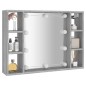 vidaXL Spiegelschrank mit LED Grau Sonoma 76x15x55 cm vidaXL Spiegelschrank mit LED Grau Sonoma 76x15x55 cm