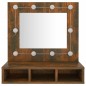 vidaXL Spiegelschrank mit LED Räuchereiche 60x31,5x62 cm vidaXL Spiegelschrank mit LED Räuchereiche 60x31,5x62 cm