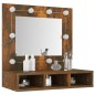 vidaXL Spiegelschrank mit LED Räuchereiche 60x31,5x62 cm vidaXL Spiegelschrank mit LED Räuchereiche 60x31,5x62 cm