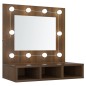 vidaXL Spiegelschrank mit LED Braun Eiche-Optik 60x31,5x62 cm vidaXL Spiegelschrank mit LED Braun Eiche-Optik 60x31,5x62 cm