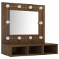 vidaXL Spiegelschrank mit LED Braun Eiche-Optik 60x31,5x62 cm vidaXL Spiegelschrank mit LED Braun Eiche-Optik 60x31,5x62 cm