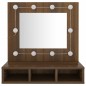 vidaXL Spiegelschrank mit LED Braun Eiche-Optik 60x31,5x62 cm vidaXL Spiegelschrank mit LED Braun Eiche-Optik 60x31,5x62 cm