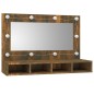 vidaXL Spiegelschrank mit LED Räuchereiche 90x31,5x62 cm vidaXL Spiegelschrank mit LED Räuchereiche 90x31,5x62 cm