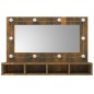 vidaXL Spiegelschrank mit LED Räuchereiche 90x31,5x62 cm vidaXL Spiegelschrank mit LED Räuchereiche 90x31,5x62 cm