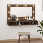 vidaXL Spiegelschrank mit LED Braun Eiche-Optik 90x31,5x62 cm vidaXL Spiegelschrank mit LED Braun Eiche-Optik 90x31,5x62 cm