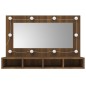 vidaXL Spiegelschrank mit LED Braun Eiche-Optik 90x31,5x62 cm vidaXL Spiegelschrank mit LED Braun Eiche-Optik 90x31,5x62 cm