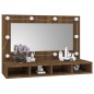 vidaXL Spiegelschrank mit LED Braun Eiche-Optik 90x31,5x62 cm vidaXL Spiegelschrank mit LED Braun Eiche-Optik 90x31,5x62 cm