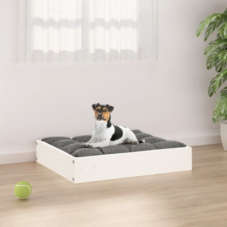 vidaXL Hundebett Weiß 51,5x44x9 cm Massivholz Kiefer