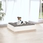 vidaXL Hundebett Weiß 51,5x44x9 cm Massivholz Kiefer vidaXL Hundebett Weiß 51,5x44x9 cm Massivholz Kiefer