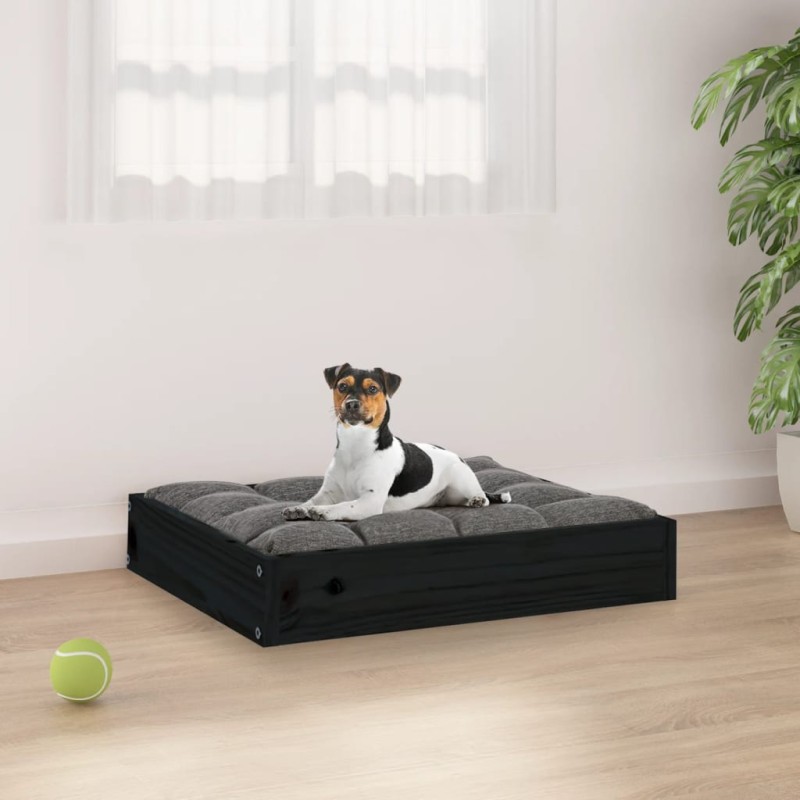 vidaXL Hundebett Schwarz 51,5x44x9 cm Massivholz Kiefer vidaXL Hundebett Schwarz 51,5x44x9 cm Massivholz Kiefer