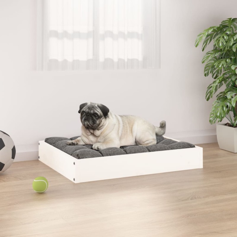 vidaXL Hundebett Weiß 61,5x49x9 cm Massivholz Kiefer vidaXL Hundebett Weiß 61,5x49x9 cm Massivholz Kiefer