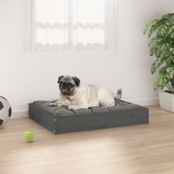 vidaXL Hundebett Grau 61,5x49x9 cm Massivholz Kiefer