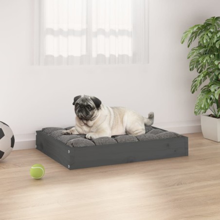 vidaXL Hundebett Grau 61,5x49x9 cm Massivholz Kiefer