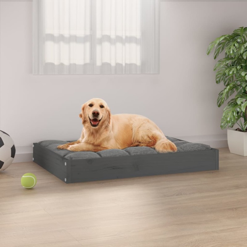vidaXL Hundebett Grau 71,5x54x9 cm Massivholz Kiefer vidaXL Hundebett Grau 71,5x54x9 cm Massivholz Kiefer