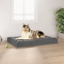 vidaXL Hundebett Grau 91,5x64x9 cm Massivholz Kiefer
