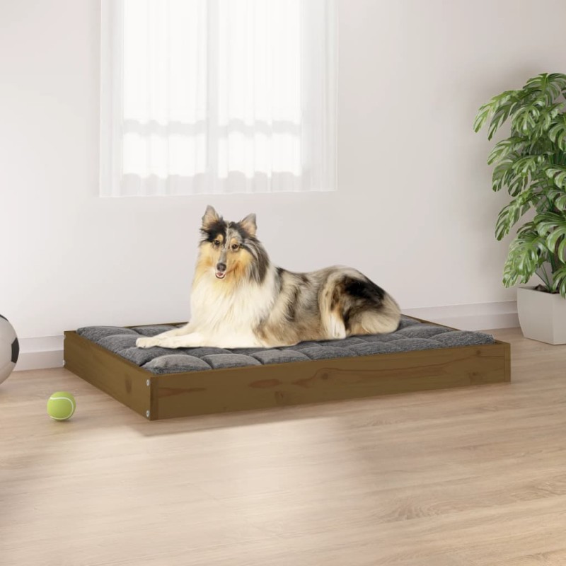 vidaXL Hundebett Honigbraun 91,5x64x9 cm Massivholz Kiefer vidaXL Hundebett Honigbraun 91,5x64x9 cm Massivholz Kiefer