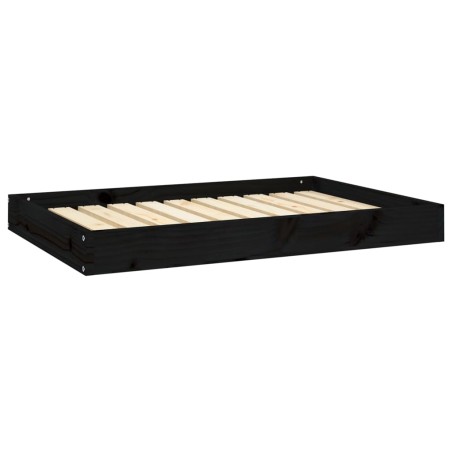 vidaXL Hundebett Schwarz 91,5x64x9 cm Massivholz Kiefer