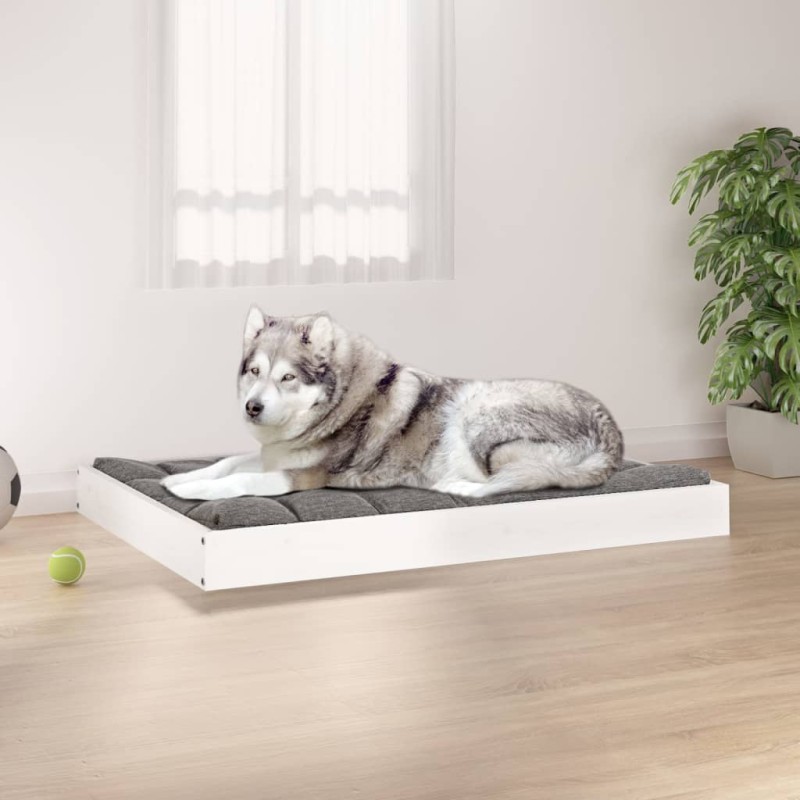 vidaXL Hundebett Weiß 101,5x74x9 cm Massivholz Kiefer vidaXL Hundebett Weiß 101,5x74x9 cm Massivholz Kiefer
