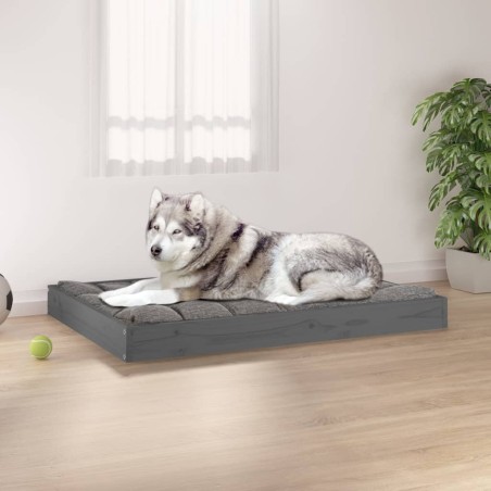 vidaXL Hundebett Grau 101,5x74x9 cm Massivholz Kiefer