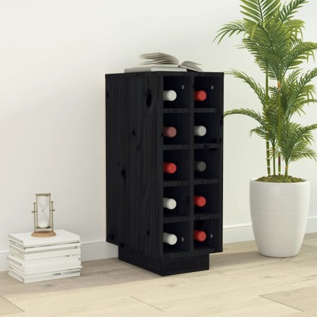 vidaXL Weinregal Schwarz 23x34x61 cm Massivholz Kiefer