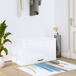 vidaXL Wand-Schuhschrank Hochglanz-Weiß 70x35x38 cm Holzwerkstoff