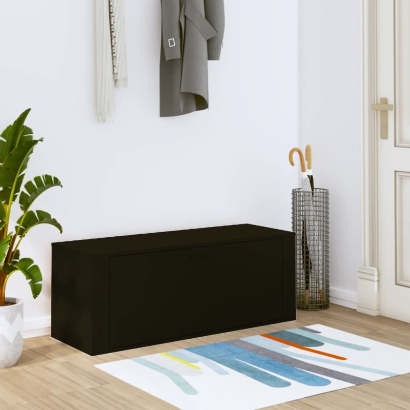 vidaXL Wand-Schuhschrank Schwarz 100x35x38 cm Holzwerkstoff vidaXL Wand-Schuhschrank Schwarz 100x35x38 cm Holzwerkstoff