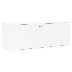 vidaXL Wand-Schuhschrank Hochglanz-Weiß 100x35x38 cm Holzwerkstoff