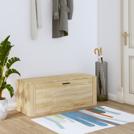 vidaXL Wand-Schuhschrank Sonoma-Eiche 100x35x38 cm Holzwerkstoff