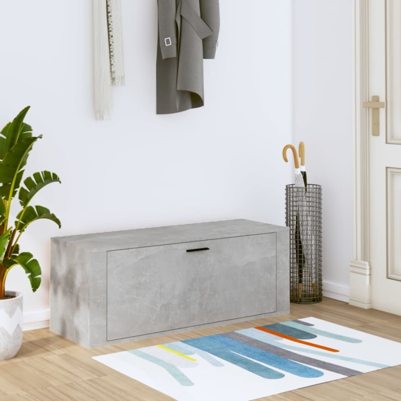 vidaXL Wand-Schuhschrank Betongrau 100x35x38 cm Holzwerkstoff vidaXL Wand-Schuhschrank Betongrau 100x35x38 cm Holzwerkstoff