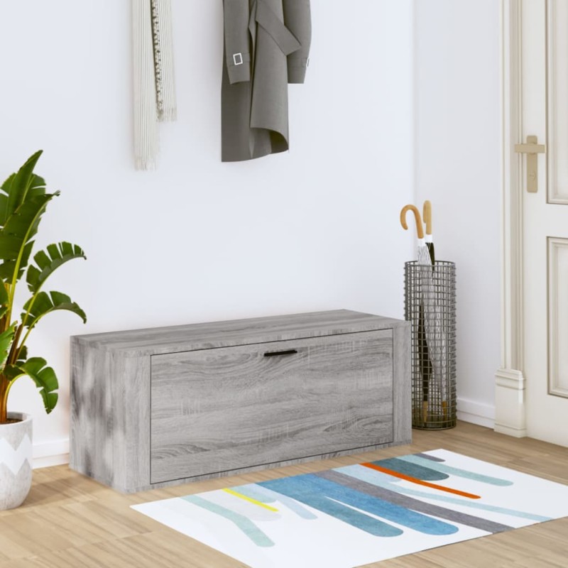vidaXL Wand-Schuhschrank Grau Sonoma 100x35x38 cm Holzwerkstoff vidaXL Wand-Schuhschrank Grau Sonoma 100x35x38 cm Holzwerkstoff