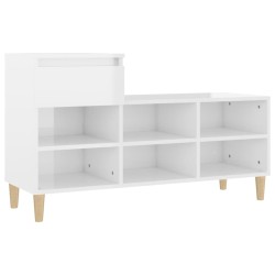 vidaXL Schuhregal Hochglanz-Weiß 102x36x60 cm Holzwerkstoff