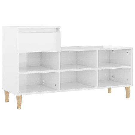 vidaXL Schuhregal Hochglanz-Weiß 102x36x60 cm Holzwerkstoff