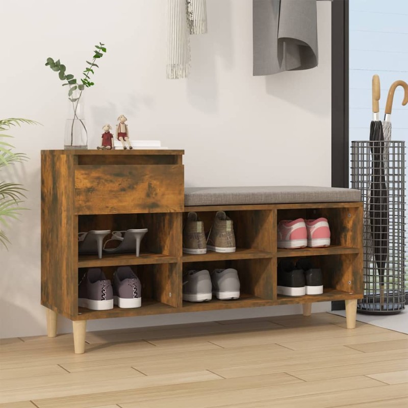 vidaXL Schuhregal Räuchereiche 102x36x60 cm Holzwerkstoff vidaXL Schuhregal Räuchereiche 102x36x60 cm Holzwerkstoff