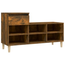 vidaXL Schuhregal Räuchereiche 102x36x60 cm Holzwerkstoff