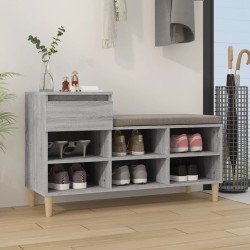 vidaXL Schuhregal Grau Sonoma 102x36x60 cm Holzwerkstoff