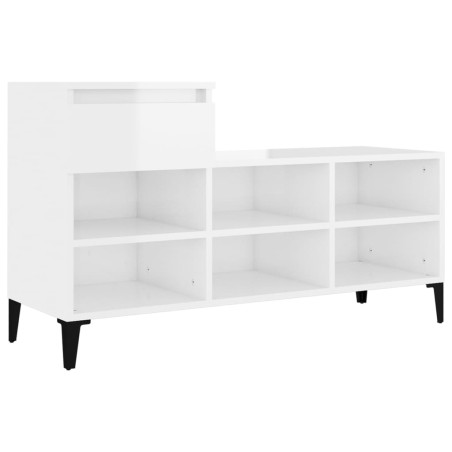 vidaXL Schuhregal Hochglanz-Weiß 102x36x60 cm Holzwerkstoff