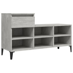 vidaXL Schuhregal Betongrau 102x36x60 cm Holzwerkstoff