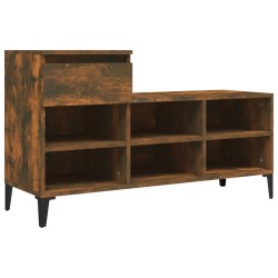 vidaXL Schuhregal Räuchereiche 102x36x60 cm Holzwerkstoff