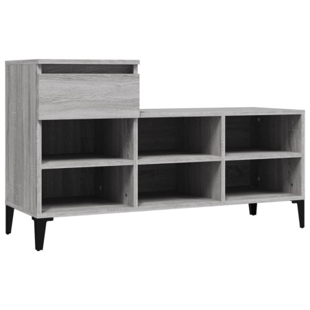 vidaXL Schuhregal Grau Sonoma 102x36x60 cm Holzwerkstoff