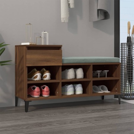 vidaXL Schuhregal Braun Eichen-Optik 102x36x60 cm Holzwerkstoff