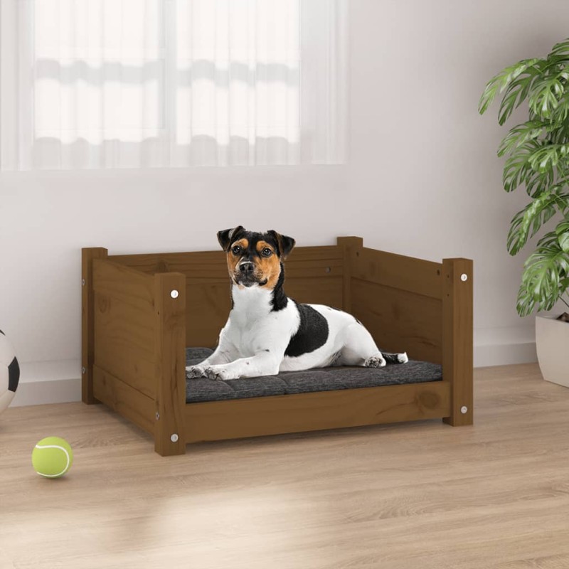 vidaXL Hundebett Honigbraun 55,5x45,5x28 cm Massivholz Kiefer vidaXL Hundebett Honigbraun 55,5x45,5x28 cm Massivholz Kiefer
