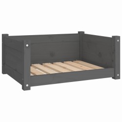 vidaXL Hundebett Grau 65,5x50,5x28 cm Massivholz Kiefer