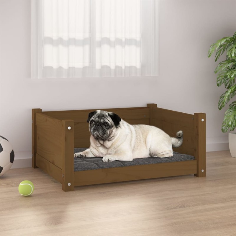 vidaXL Hundebett Honigbraun 65,5x50,5x28 cm Massivholz Kiefer vidaXL Hundebett Honigbraun 65,5x50,5x28 cm Massivholz Kiefer