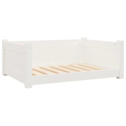 vidaXL Hundebett Weiß 75,5x55,5x28 cm Massivholz Kiefer