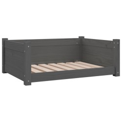 vidaXL Hundebett Grau 75,5x55,5x28 cm Massivholz Kiefer