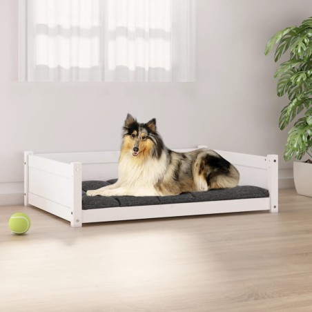 vidaXL Hundebett Weiß 95,5x65,5x28 cm Massivholz Kiefer