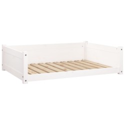 vidaXL Hundebett Weiß 95,5x65,5x28 cm Massivholz Kiefer