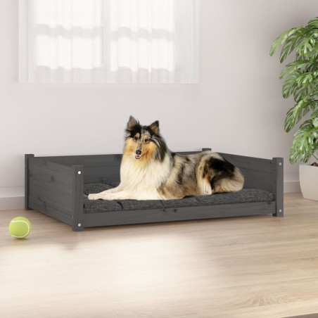vidaXL Hundebett Grau 95,5x65,5x28 cm Massivholz Kiefer