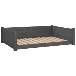 vidaXL Hundebett Grau 95,5x65,5x28 cm Massivholz Kiefer
